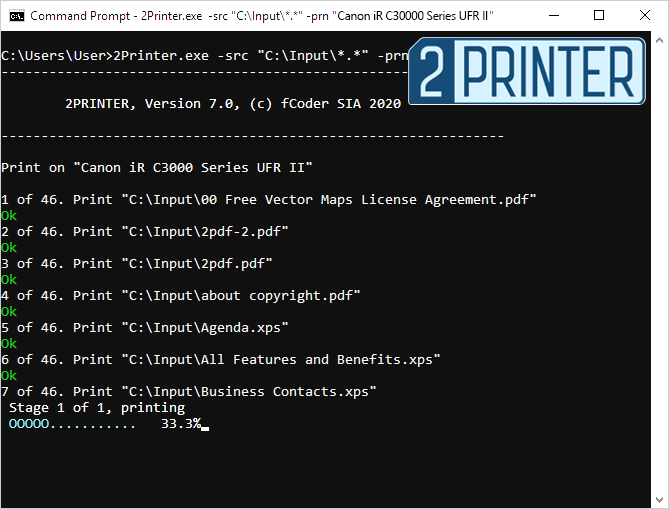 2Printer - Command-line document auto printing software