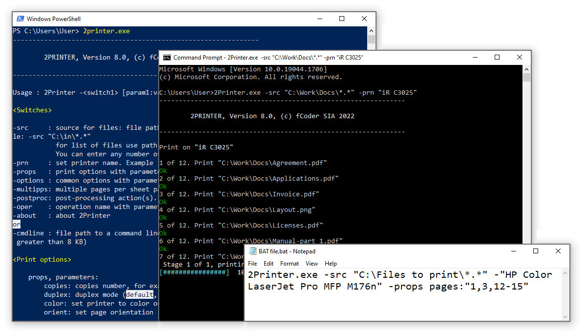 cmd print message on screen