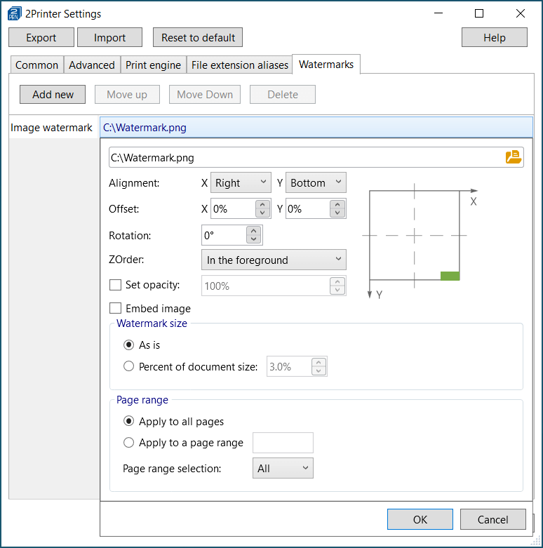 Add image watermark before printing via command line tool