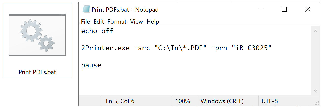 Batch file to print all PDF files in a folder