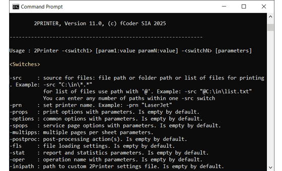 How to use 2Printer command line syntax How to use 2Printer command line syntax