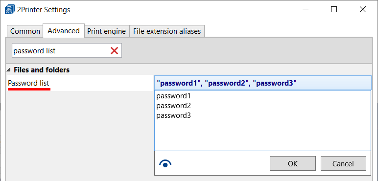 Print password-protected files