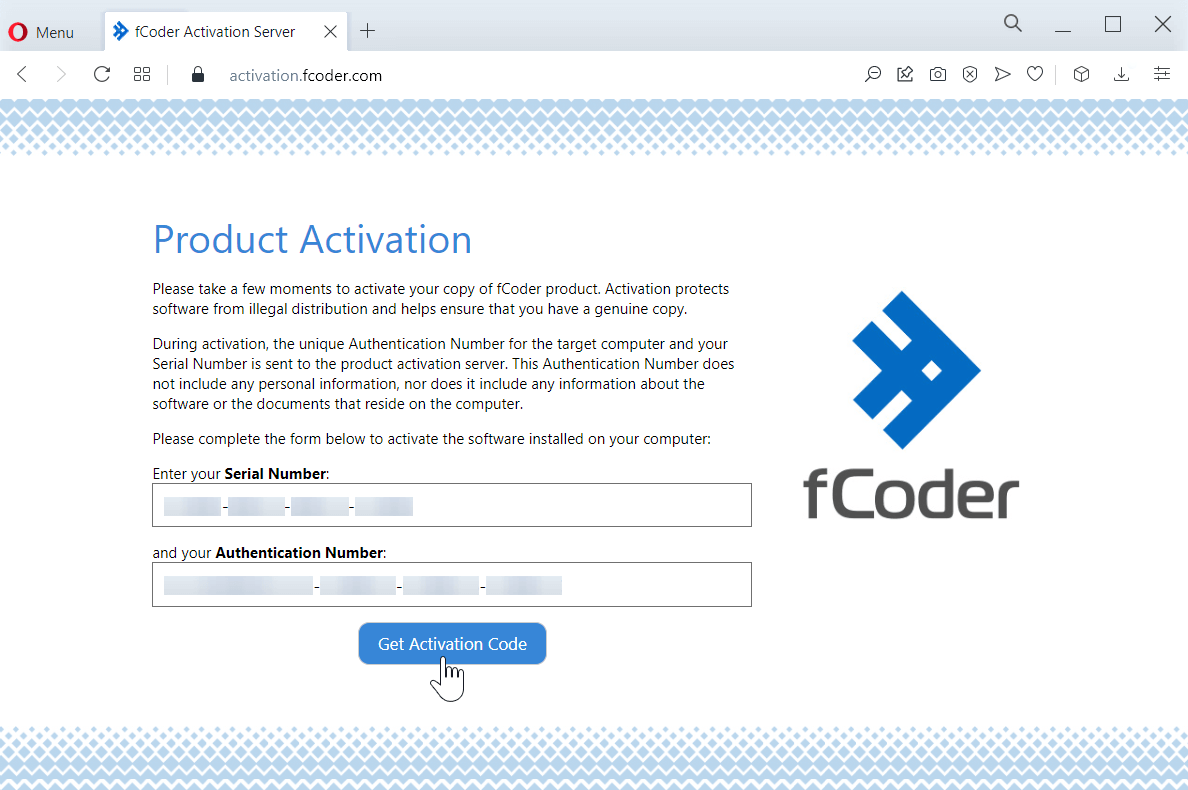 Activation of fCoder 2Printer